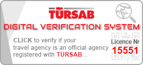 TÜRSAB Digital Verification System badge for Trustworthy Travel, licence 15551
